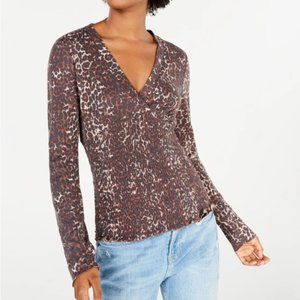 Freshman Junior's Printed Smocked Top Brown